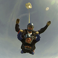 Photo of someone doing the tandem skydive with the instructor