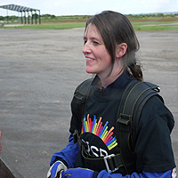 Photograph of Hayley at the Skydive 2012