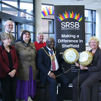 Photograph of people at appeal launch