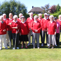 Photograph of clients in bowling group