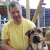 Alan pictured with his guide dog