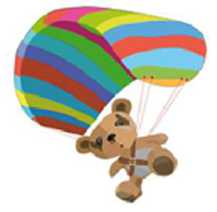 Cartoon of teddy bear jumping