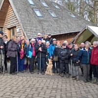 Photo of a large group of walkers and guides out on a walk