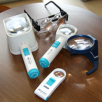 Photograph of several different types of magnifiers