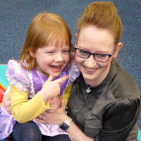 Photograph of mum and daughter at Little Sparklers