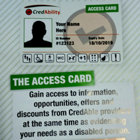 Photo of access card leaflet