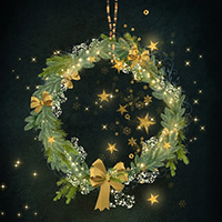 Illustration of a Christmas wreath