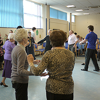 Clients dancing to SRSB Teadance