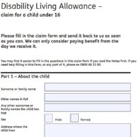 Image of DLA application form