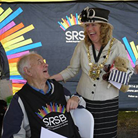 Photo of Graham with Lord Mayor in 2017 at the Teddy Parachute event