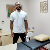 Photo of Jordan in the Health and Beauty Room at SRSB