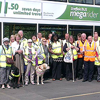 Photograph of SRSB clients and Stagecoach staff
