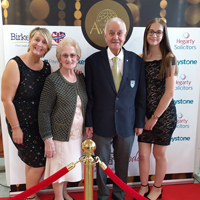 Graham with his family at the awards