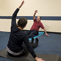 Photograph of people in yoga group