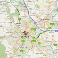 Image of map of Sheffield area