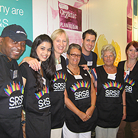 Photogrpah of a team of supporters at a bag pack