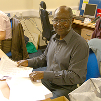 Photograph of SRSB fundraising office volunteer