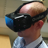 Photograph of person wearing VR technology